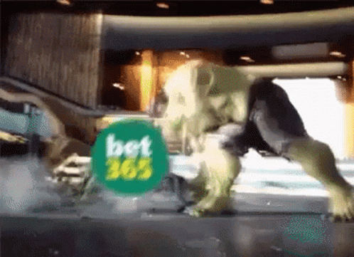 a hulk is standing in front of a bet advertisement
