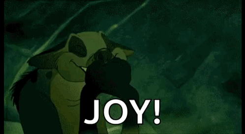 A Hyena From The Lion King Is Smiling And Saying Joy ! GIF