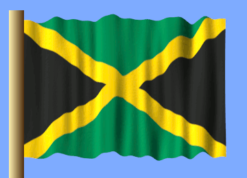 A Jamaican Flag Is Flying In The Wind GIF