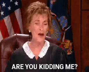 A Judge Is Sitting In A Courtroom With Her Eyes Closed And Says `` Are You Kidding Me ? '' GIF