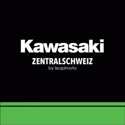 Kawasaki Logo On Black Background With Green Border GIF