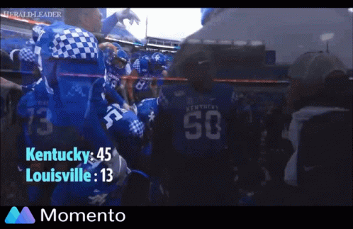 A Kentucky Football Team Is Celebrating A Win Over Louisville GIF