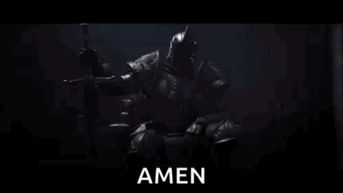 A Knight Is Sitting On A Throne Holding A Sword In Front Of A Group Of Soldiers . GIF