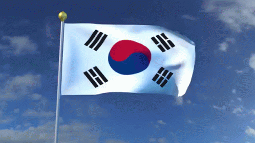 A Korean Flag Is Waving In The Wind GIF