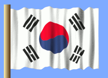 A Korean Flag Is Waving In The Wind On A Pole GIF