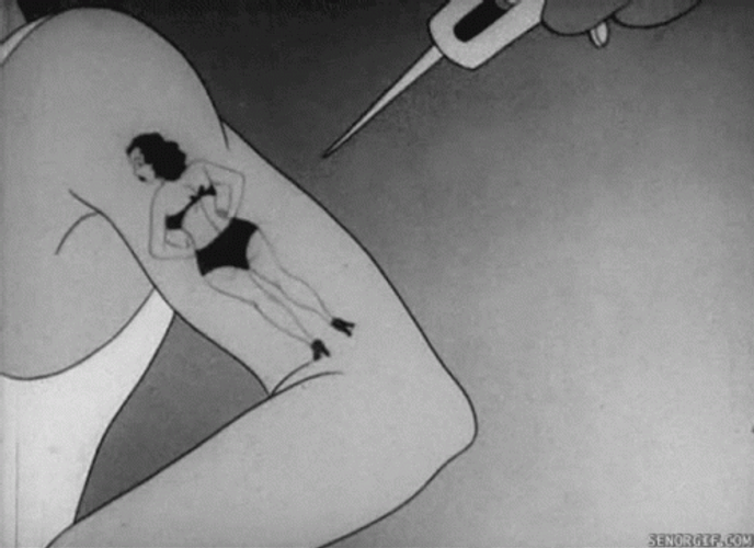 A Lady Tattoo GIF