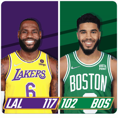a lakers player and a boston celtics player