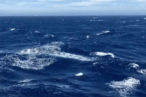 Large Water Body With Waves And Foam GIF