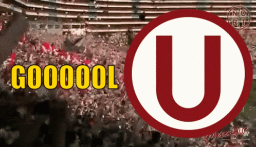a large u in a red circle with the words goooool written on it