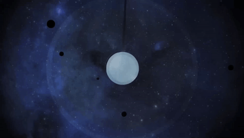 A Large White Sphere Is Surrounded By Smaller Spheres GIF