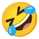 a laughing smiley face with tears coming out of it 's eyes .