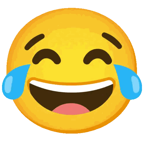 a laughing smiley face with tears coming out of its eyes