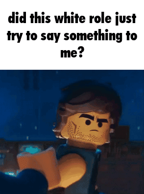 A Lego Man Is Reading A Book And Says Did This White Role Just Try To Say Something To Me GIF
