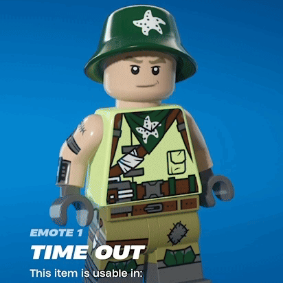 A Lego Man With A Green Helmet And A Star On His Hat GIF