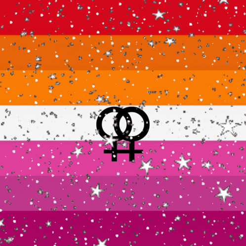 A Lesbian Flag With A Female Symbol In The Center GIF
