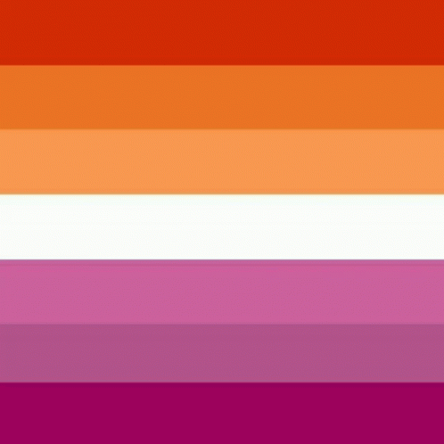 A Lesbian Flag With Orange , Purple , And White Stripes . GIF