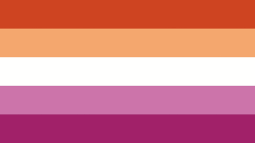 A Lesbian Flag With Red , Orange , White And Purple Stripes On A White Background . GIF