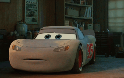 A Lightning Mcqueen Car With The Number 95 On It GIF