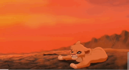 A Lion And A Lioness From The Lion King Are Standing Next To Each Other GIF