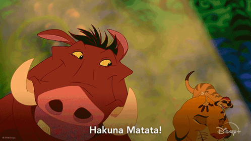 A Lion King Cartoon With Hakuna Matata Written On It GIF
