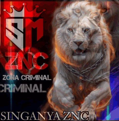 A Lion With A Chain Around Its Neck Is On A Poster For Zona Criminal Criminal GIF