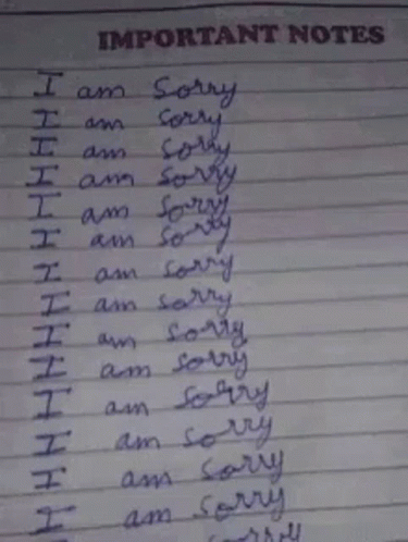 List Of Sorry Words On Paper GIF