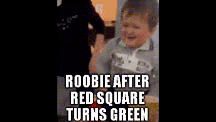 A Little Boy Is Crying With The Words ' Rookie After Red Square Turns Green ' Above Him . GIF