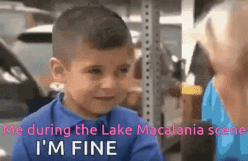 A Little Boy Says I 'M Fine While Looking At Another Person GIF