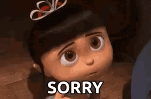 A Little Girl From Despicable Me Is Holding A Piece Of Paper And Saying Sorry . GIF