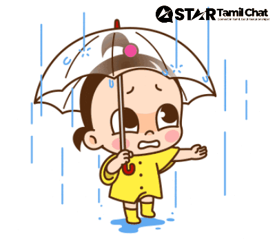 A Little Girl Holding An Umbrella In The Rain GIF