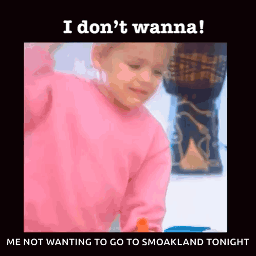 A Little Girl In A Pink Sweater Says I Don 'T Wanna Me Not Wanting To Go To Smoakland Tonight .. GIF