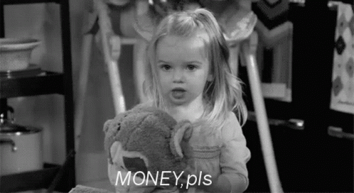 Little Girl Holding Teddy Bear In Black And White GIF