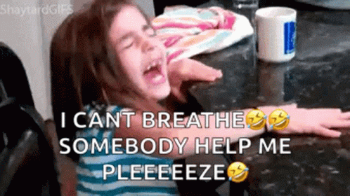 A Little Girl Is Laying On The Floor With Her Mouth Open And Says I Cant Breathe Somebody Help Me Pleeeeze GIF