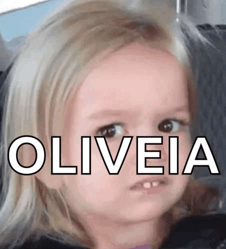A Little Girl Is Making A Funny Face With The Name Oliveia On Her Face GIF