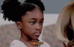 A Little Girl Is Talking To A Woman And Asking Why . GIF
