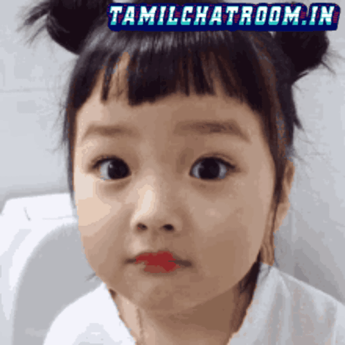 A Little Girl Making A Funny Face With The Words Tamilchatroom.in Behind Her GIF