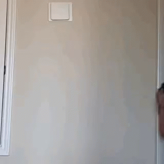 A Little Girl Wearing A Rainbow Tank Top Is Standing In Front Of A Wall GIF