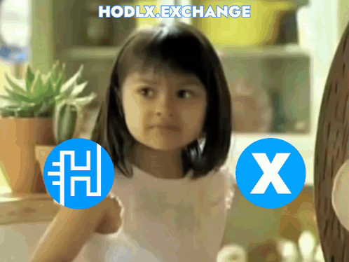 A Little Girl With A Blue Circle With The Letter H And A Blue Circle With The Letter X GIF