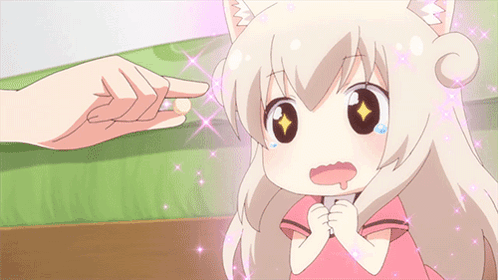 Girl Crying With Cat Ear Holding Cell Phone GIF