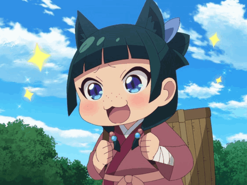 Smiling Girl With Cat Ear Headband GIF