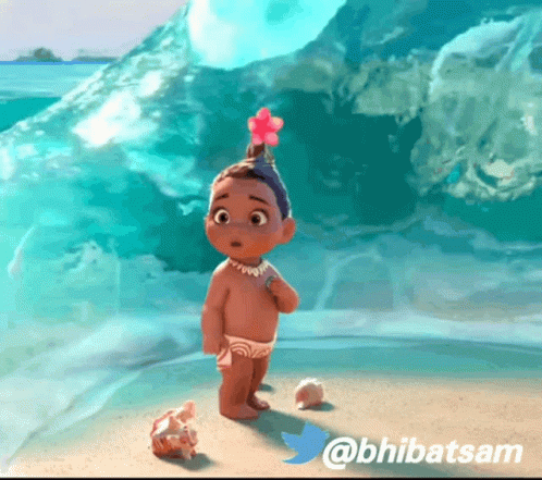 A Little Girl With A Flower In Her Hair Is On The Beach GIF