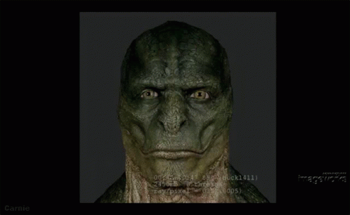 A Lizard Model Is Being Mapped Onto A Man 'S Face GIF