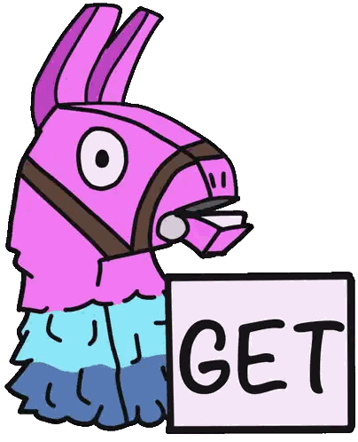 a llama holding a sign that says get on it