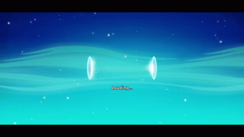 A Loading Screen For A Video Game Shows A Blue Background GIF
