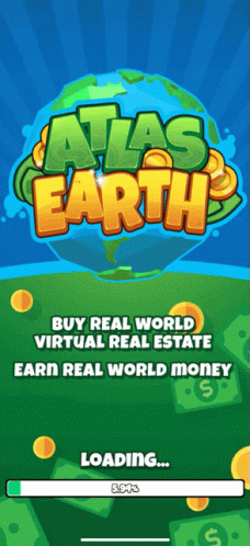 A Loading Screen For Atlas Earth Shows That The Game Is Being Downloaded GIF