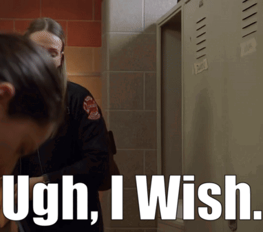 A Locker With A Sign That Says ' Ugh I Wish ' On It GIF