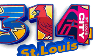 A Logo For 314 St. Louis City With A Cardinal GIF