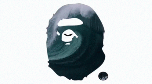 A Logo For A Brand Called A Bathing Ape With A Wave Behind It GIF