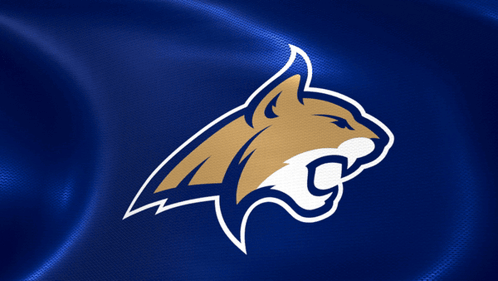 A Logo For A Sports Team Shows A Cat With The Letter C On Its Mouth GIF