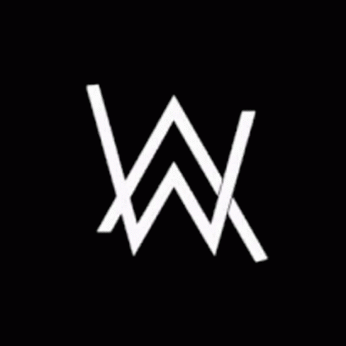 A Logo For Alan Walker Is Shown On A Dark Blue Background GIF
